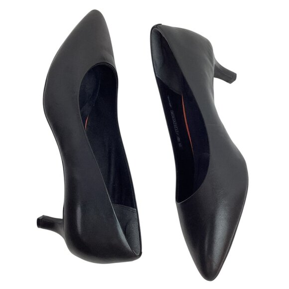 Rockport Total Motion Kalila  Womens 9 Leather Kitten Heel Pumps Black - Picture 6 of 10